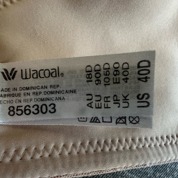 Wacoal Bra Beige Tan No Underwire Lightly Padded Size 40D - Picture 9 of 11